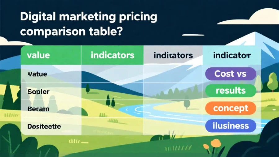 Comparison of digital marketing pricing and results